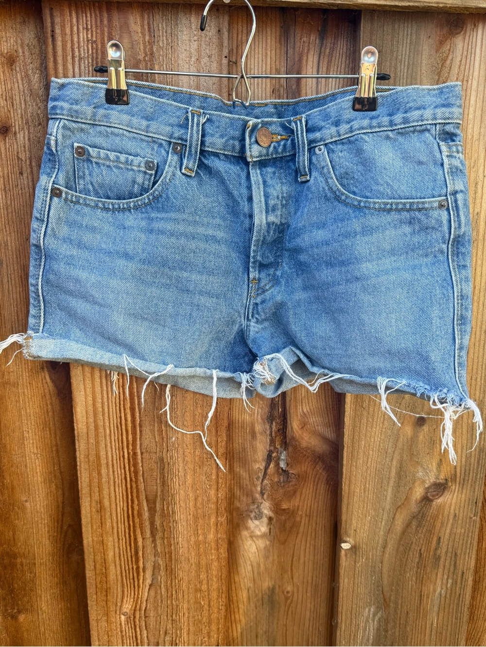 Classic Blue Denim Cutoff Shorts - Women